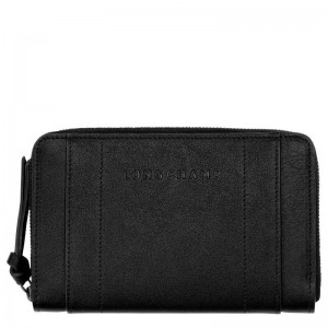 Longchamp 3D Women's Wallets Black | SYF-249073