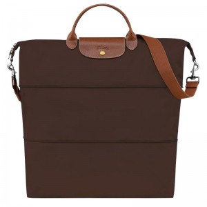 Longchamp Le Pliage Original expandable Women's Travel Bags Ebony Brown | RGQ-607125