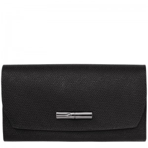 Longchamp Roseau Continental Women's Wallets Black | JEX-208153