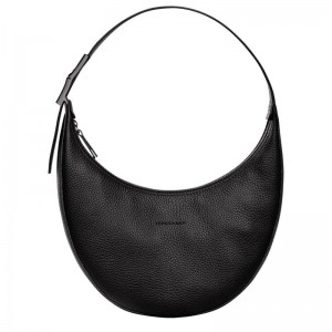 Longchamp Roseau Essential M Women's Hobo Bags Black | XAC-134829